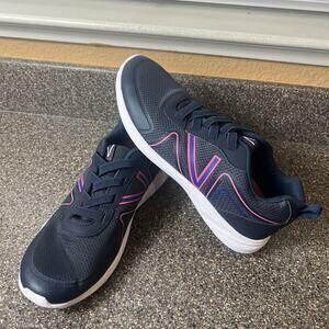 Vionic Shoes Women's 9 W Blue Pink Synthetic Low Top Slip On Running Gym Sneaker